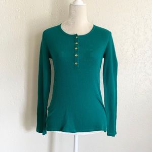J. Crew green emerald thermal shirt